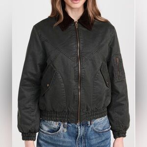 BLANKNYC Twill Waxed Bomber Jacket
